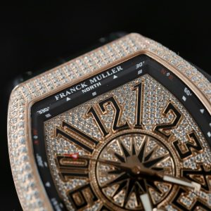 Đồng Hồ Franck Muller V45 Đính Full Kim Cương Moissanite Nhà Máy ABF 45mm (2)