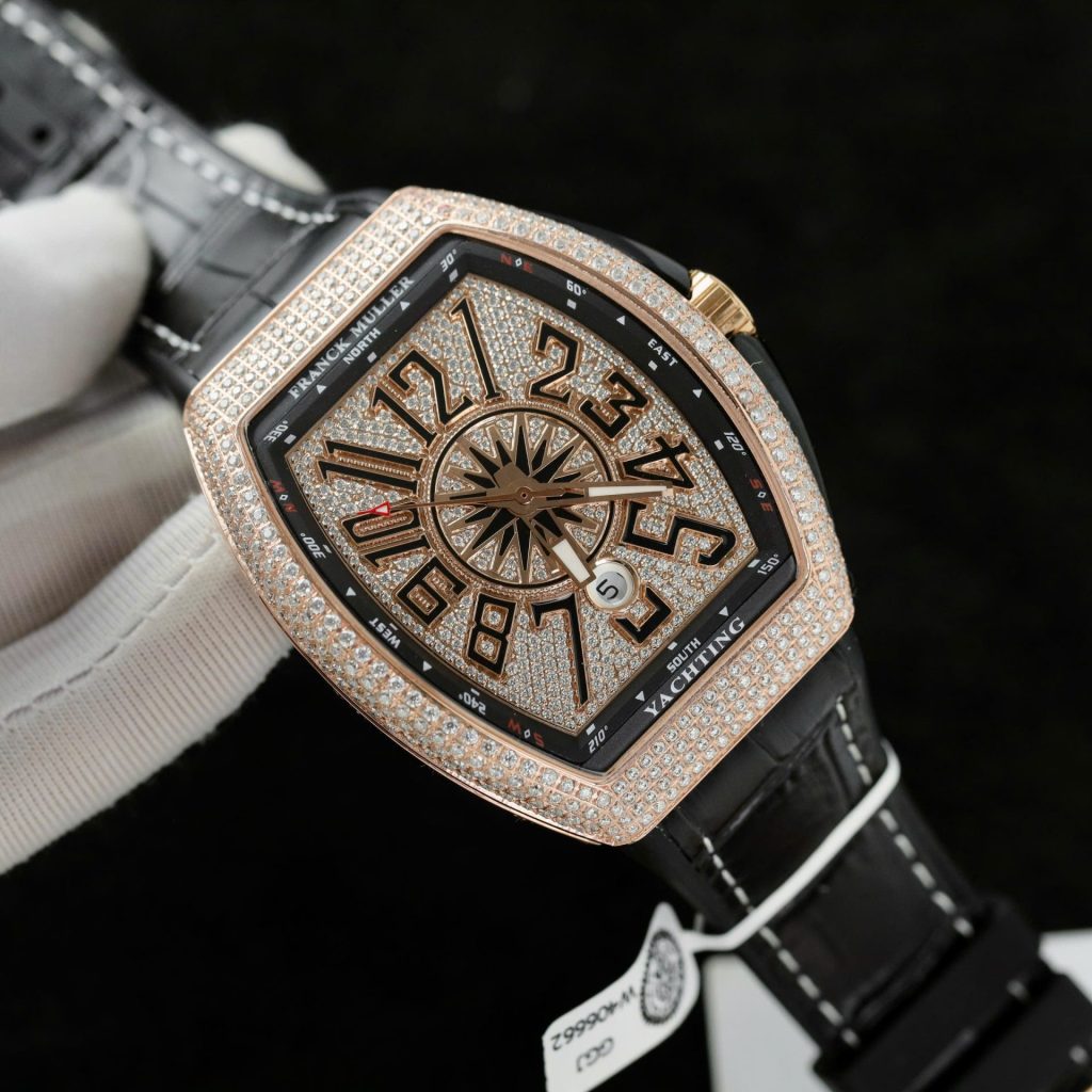 Đồng Hồ Franck Muller V45 Đính Full Kim Cương Moissanite Nhà Máy ABF 45mm (2)