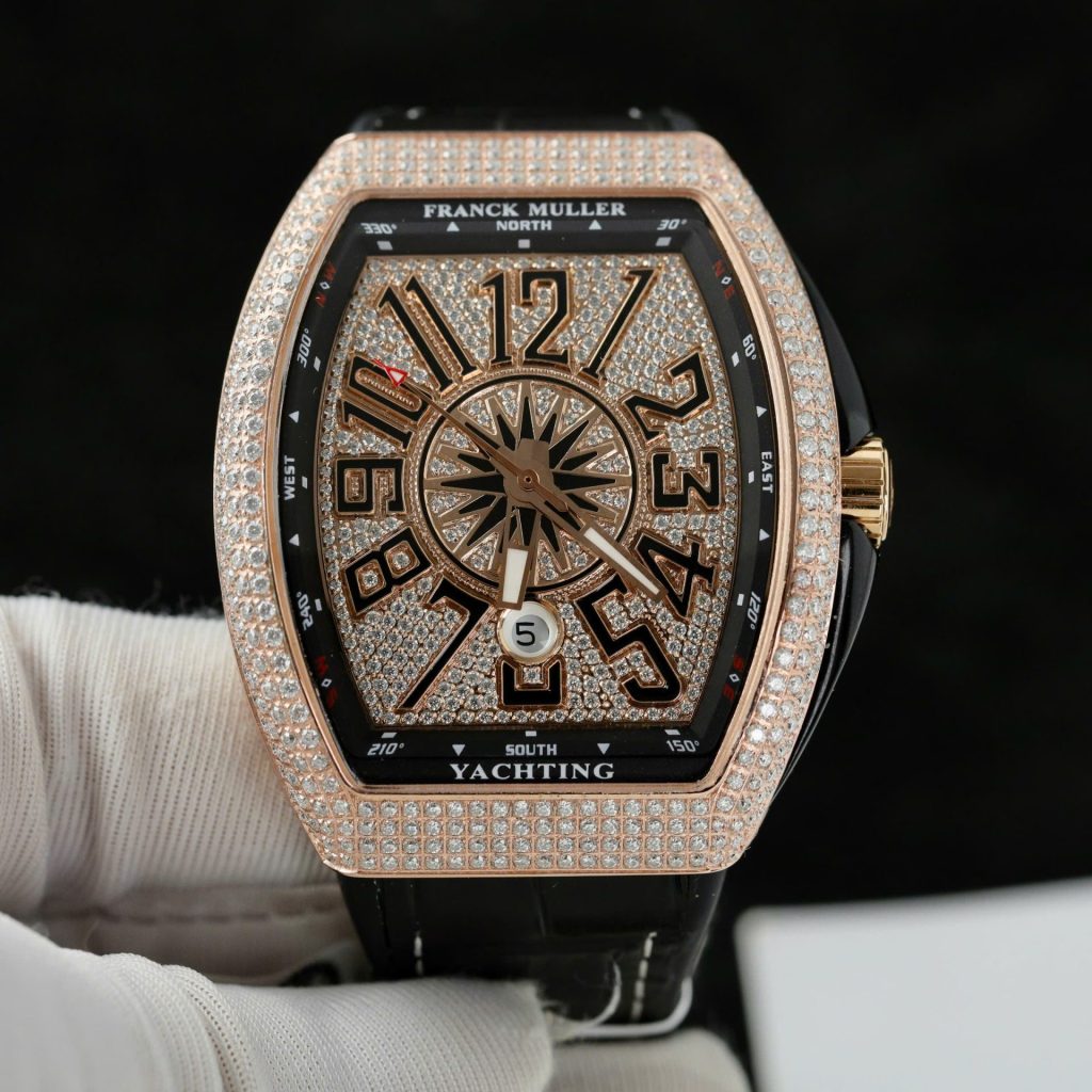 Đồng Hồ Franck Muller V45 Đính Full Kim Cương Moissanite Nhà Máy ABF 45mm (2)