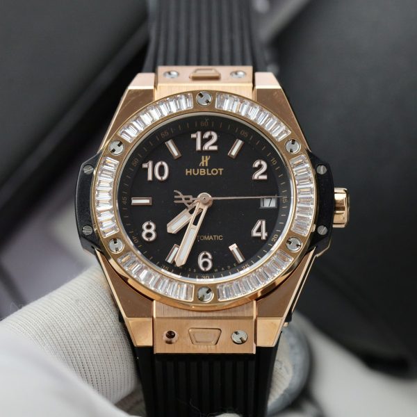 Đồng Hồ Hublot Big Bang One Click King Gold Đính Đá Baguette 39mm (9)