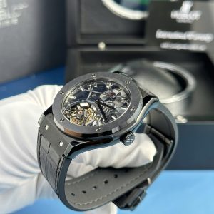 Đồng Hồ Hublot Classic Fusion Skeleton Tourbillon Ceramic Replica 11 Màu Đen 45mm (2)