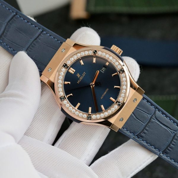 Đồng Hồ Hublot Nam Đính Đá Classic Fusion King Gold Replica 42mm (3)