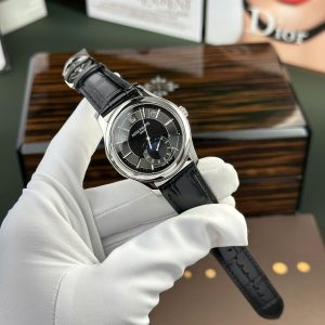 Đồng Hồ Patek Philippe 5205 Replica 11 Mặt Đen Dây Da 40mm (2)