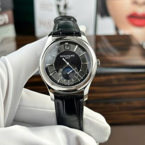 Đồng Hồ Patek Philippe 5205 Replica 11 Mặt Đen Dây Da 40mm (2)