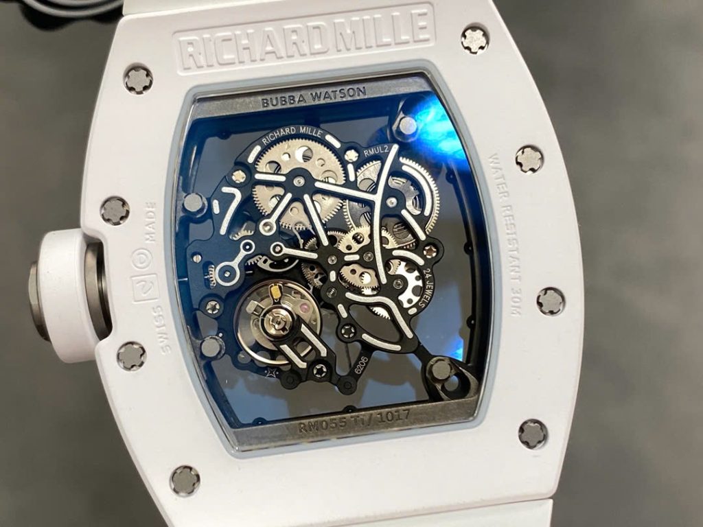 Đồng Hồ Richard Mille RM055 Chế Tác Vỏ Gốm Trắng Dây Cao Su Nhà Máy ZF 45mm (2)