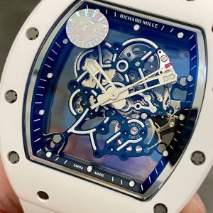 Đồng Hồ Richard Mille RM055 Chế Tác Vỏ Gốm Trắng Dây Cao Su Nhà Máy ZF 45mm (2)