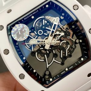 Đồng Hồ Richard Mille RM055 Chế Tác Vỏ Gốm Trắng Dây Cao Su Nhà Máy ZF 45mm (2)