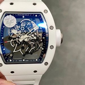 Đồng Hồ Richard Mille RM055 Chế Tác Vỏ Gốm Trắng Dây Cao Su Nhà Máy ZF 45mm (2)