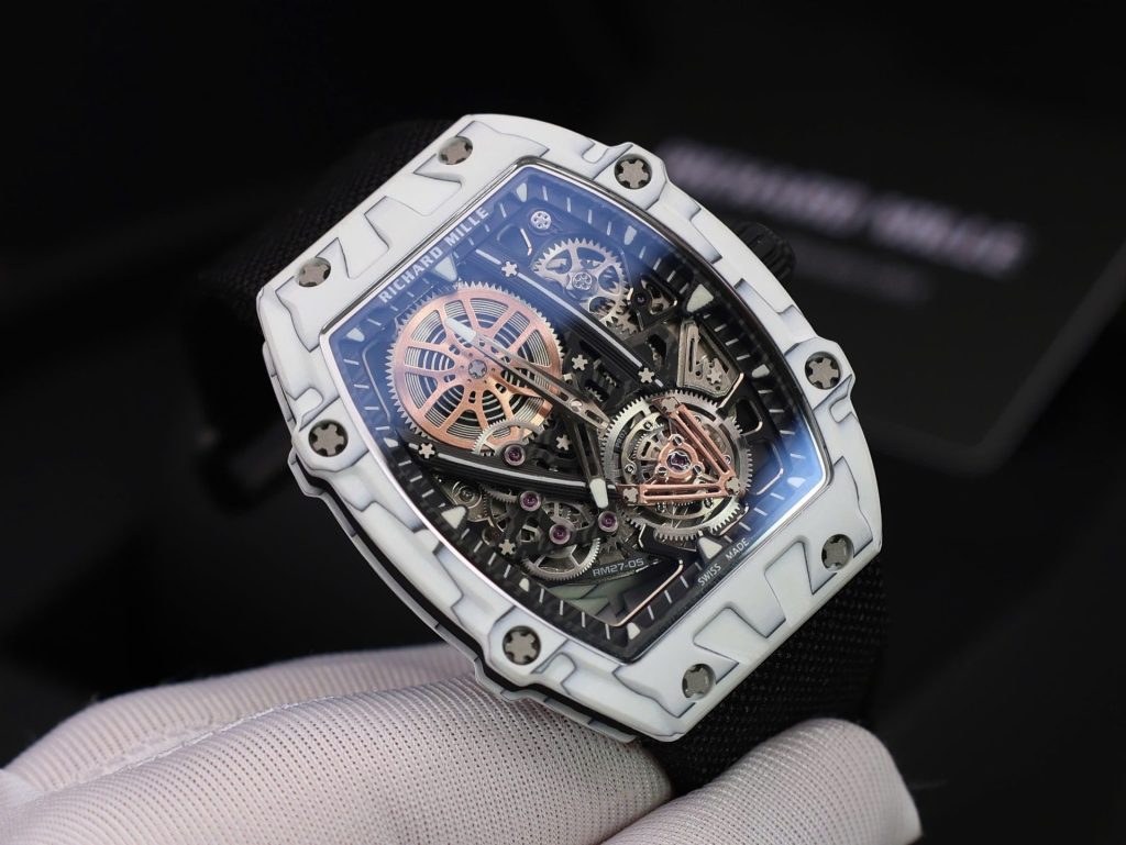 Đồng Hồ Richard Mille RM27-05 Rafael Nadal Carbon Màu Trắng Rep 11 Cao Cấp 37.25×47 (2)