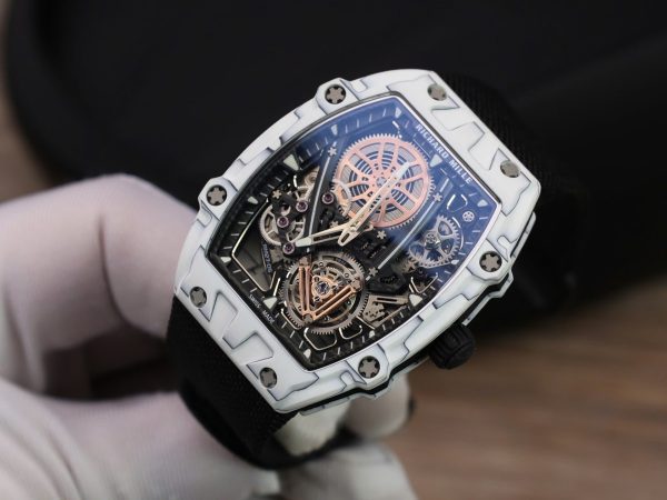 Đồng Hồ Richard Mille RM27-05 Rafael Nadal Carbon Màu Trắng Rep 11 Cao Cấp 37.25×47 (2)