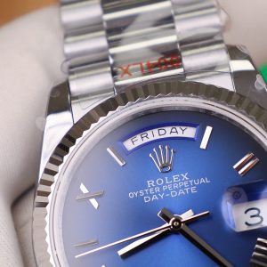 Đồng Hồ Rolex Chế Tác Day-Date 128236 Mặt Xanh Blue Trọng Lượng 158gram QF Factory 36mm (2)