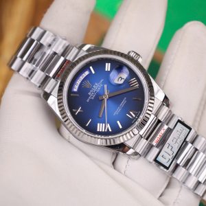 Đồng Hồ Rolex Chế Tác Day-Date 128236 Mặt Xanh Blue Trọng Lượng 158gram QF Factory 36mm (2)