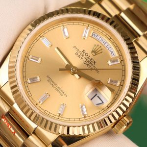 Đồng Hồ Rolex Chế Tác Day-Date 128238 Mặt Vàng Champagne Trọng Lượng 158gram QF Factory 36mm (2)