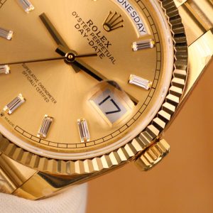 Đồng Hồ Rolex Chế Tác Day-Date 128238 Mặt Vàng Champagne Trọng Lượng 158gram QF Factory 36mm (2)