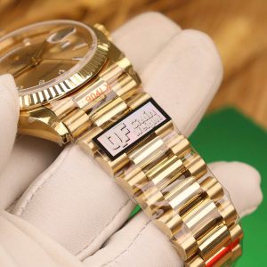 Đồng Hồ Rolex Chế Tác Day-Date 128238 Mặt Vàng Champagne Trọng Lượng 158gram QF Factory 36mm (2)