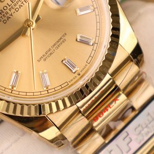 Đồng Hồ Rolex Chế Tác Day-Date 128238 Mặt Vàng Champagne Trọng Lượng 158gram QF Factory 36mm (2)