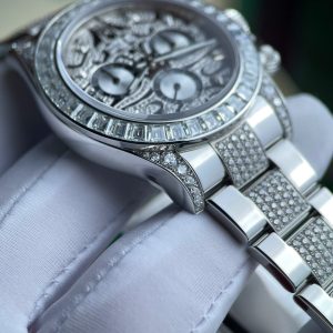 Đồng Hồ Rolex Cosmograph Daytona Eye Of The Tiger Chế Tác Kim Cương Moissanite Hong Kong 40mm (2)