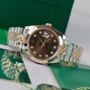 Đồng Hồ Rolex DateJust 126301 Replica 11 Mặt Chocolate Viền Trờn Nhà Máy Clean 41mm (2)