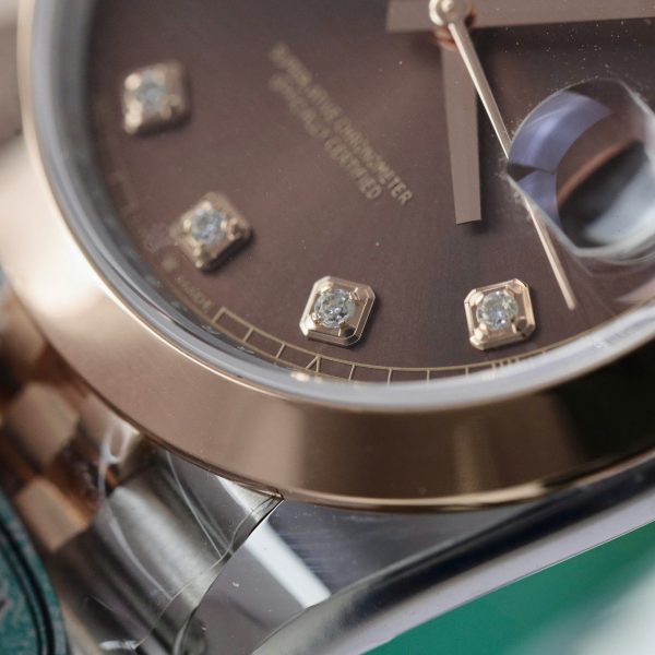 Đồng Hồ Rolex DateJust 126301 Replica 11 Mặt Chocolate Viền Trờn Nhà Máy Clean 41mm (2)