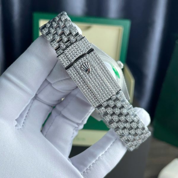 Đồng Hồ Rolex DateJust Chế Tác Ruby + Kim Cương Moissanite Dây Jubilee 41mm (2)