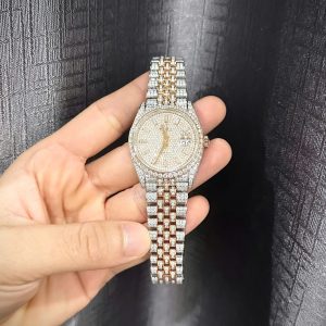 Đồng Hồ Rolex DateJust Replica 11 Màu Demi Đính Full Kim Cương Moissanite 36mm (2)