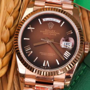 Đồng Hồ Rolex Day-Date 128235 Chế Tác Mặt Chocolate Trọng Lượng 158gram QF Factory 36mm (2)