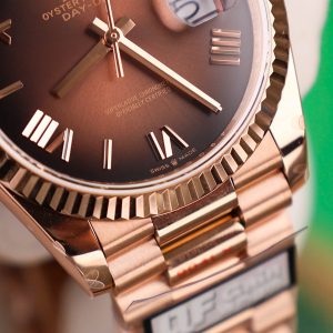 Đồng Hồ Rolex Day-Date 128235 Chế Tác Mặt Chocolate Trọng Lượng 158gram QF Factory 36mm (2)