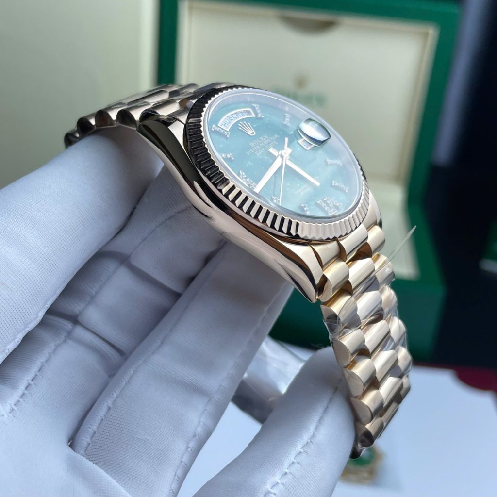 Đồng Hồ Rolex Day-Date 128235 Replica 11 Mặt Số Đá Aventurine Bọc Vàng Thật 36mm (2)