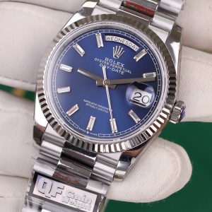 Đồng Hồ Rolex Day-Date 128236 Chế Tác Mặt Xanh Blue Trọng Lượng 158gram QF Factory 36mm (2)