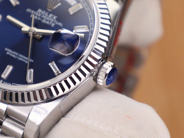 Đồng Hồ Rolex Day-Date 128236 Chế Tác Mặt Xanh Blue Trọng Lượng 158gram QF Factory 36mm (2)