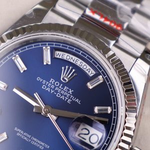 Đồng Hồ Rolex Day-Date 128236 Chế Tác Mặt Xanh Blue Trọng Lượng 158gram QF Factory 36mm (2)