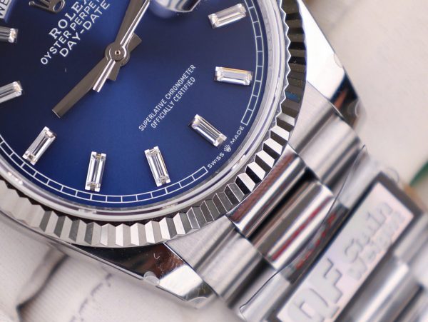 Đồng Hồ Rolex Day-Date 128236 Chế Tác Mặt Xanh Blue Trọng Lượng 158gram QF Factory 36mm (2)