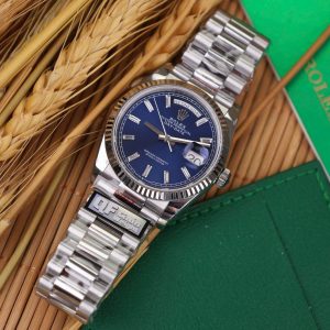 Đồng Hồ Rolex Day-Date 128236 Chế Tác Mặt Xanh Blue Trọng Lượng 158gram QF Factory 36mm (2)