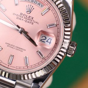 Đồng Hồ Rolex Day-Date 128236 Rep 11 Cao Cấp Mặt Hồng Trọng Lượng 158gram QF Factory 36mm (2)