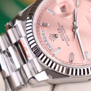 Đồng Hồ Rolex Day-Date 128236 Rep 11 Cao Cấp Mặt Hồng Trọng Lượng 158gram QF Factory 36mm (2)