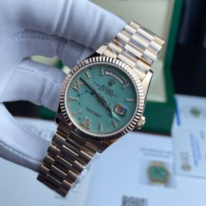 Đồng Hồ Rolex Day-Date 128238 Mặt Số Turquoise Chế Tác Bọc Vàng Trọng Lượng 135gram 36mm (2)