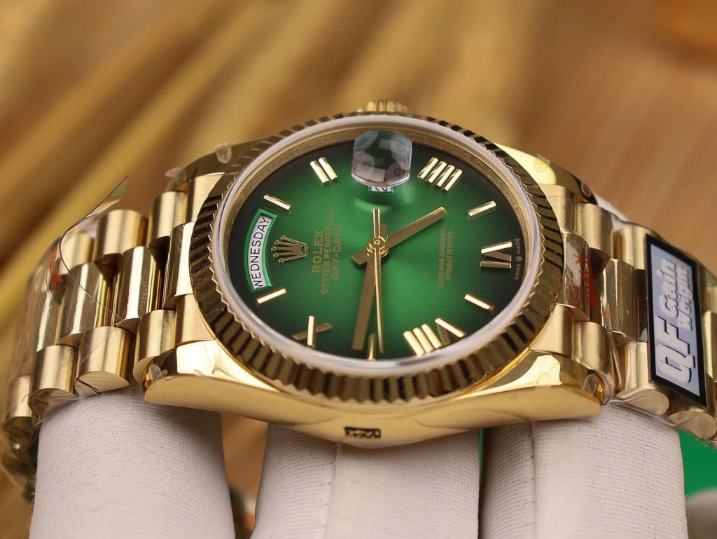 Đồng Hồ Rolex Day-Date 128238 Replica 11 Màu Xanh Lá Ombre Trọng Lượng 158gram QF Factory 36mm (2)