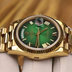 Đồng Hồ Rolex Day-Date 128238 Replica 11 Màu Xanh Lá Ombre Trọng Lượng 158gram QF Factory 36mm (2)