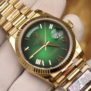 Đồng Hồ Rolex Day-Date 128238 Replica 11 Màu Xanh Lá Ombre Trọng Lượng 158gram QF Factory 36mm (2)