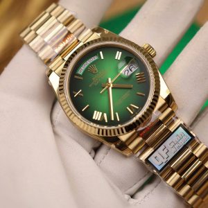 Đồng Hồ Rolex Day-Date 128238 Replica 11 Màu Xanh Lá Ombre Trọng Lượng 158gram QF Factory 36mm (2)