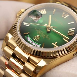 Đồng Hồ Rolex Day-Date 128238 Replica 11 Màu Xanh Lá Ombre Trọng Lượng 158gram QF Factory 36mm (2)