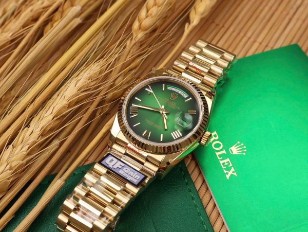 Đồng Hồ Rolex Day-Date 128238 Replica 11 Màu Xanh Lá Ombre Trọng Lượng 158gram QF Factory 36mm (2)