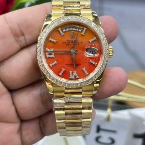 Đồng Hồ Rolex Day-Date 128398TBR Mặt Đá Carnelian RA Factory 36mm (1)