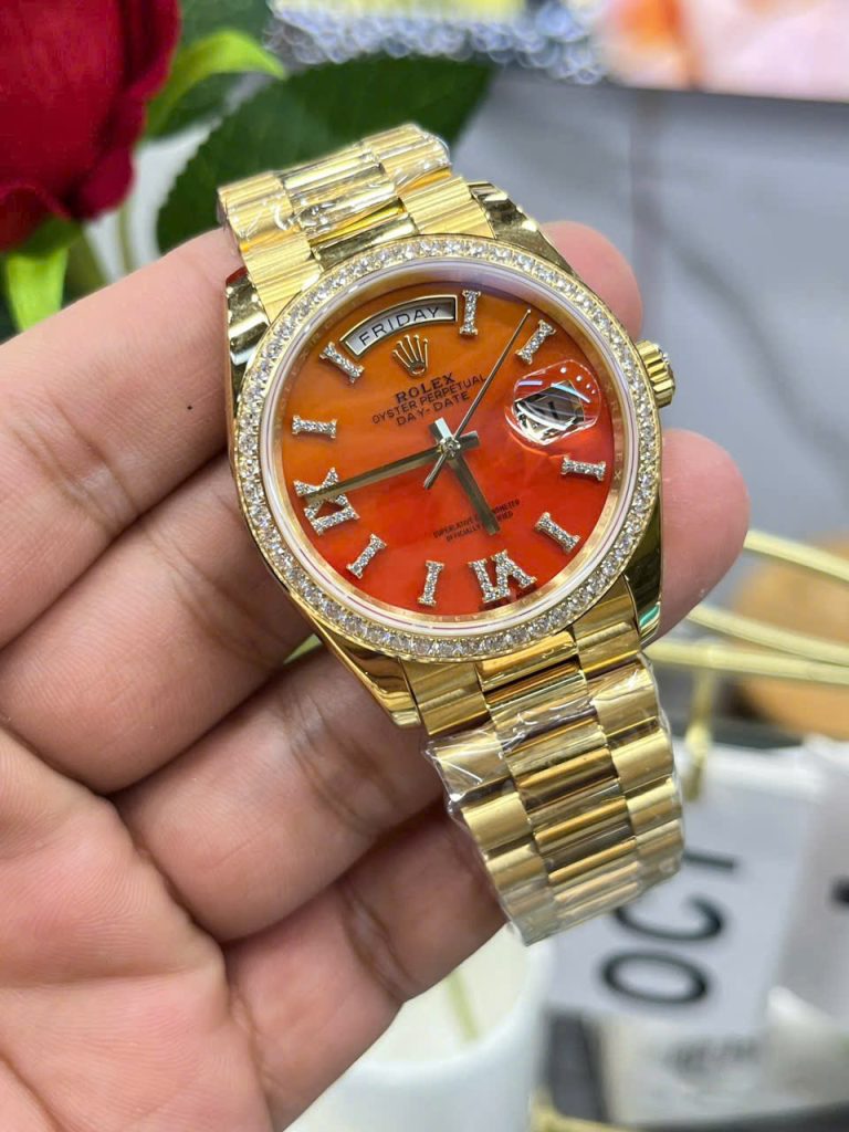 Đồng Hồ Rolex Day-Date 128398TBR Mặt Đá Carnelian RA Factory 36mm (1)