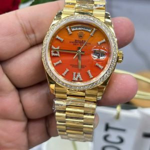 Đồng Hồ Rolex Day-Date 128398TBR Mặt Đá Carnelian RA Factory 36mm (1)