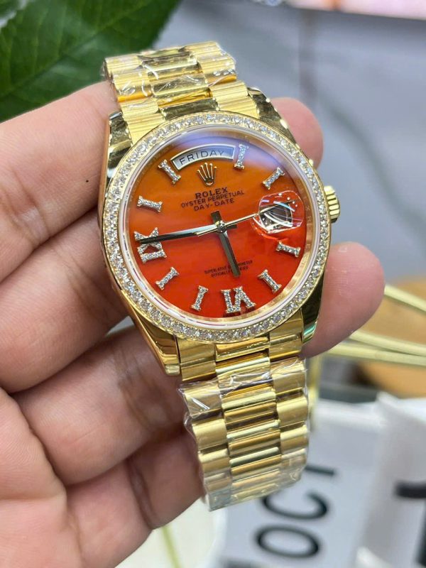 Đồng Hồ Rolex Day-Date 128398TBR Mặt Đá Carnelian RA Factory 36mm (1)