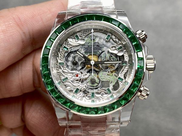 Đồng Hồ Rolex Daytona AET Remould Chế Tác Sapphire Đá Quý Tổng Hợp 40mm (8)