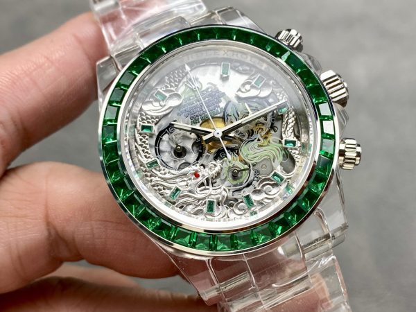 Đồng Hồ Rolex Daytona AET Remould Chế Tác Sapphire Đá Quý Tổng Hợp 40mm (8)