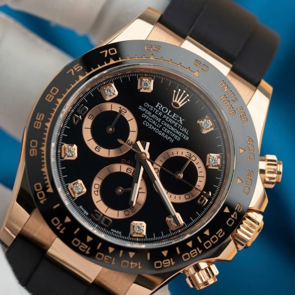 Đồng Hồ Rolex Daytona Chế Tác Vàng Nguyên Khối 18K Cọc Số Đính Kim Cương Tự Nhiên 40mm (2)