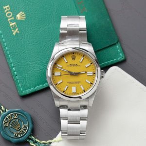 Đồng Hồ Rolex Oyster Perpetual 124300 Rep 11 Cao Cấp Mặt Số Màu Vàng VSF 41mm (2)